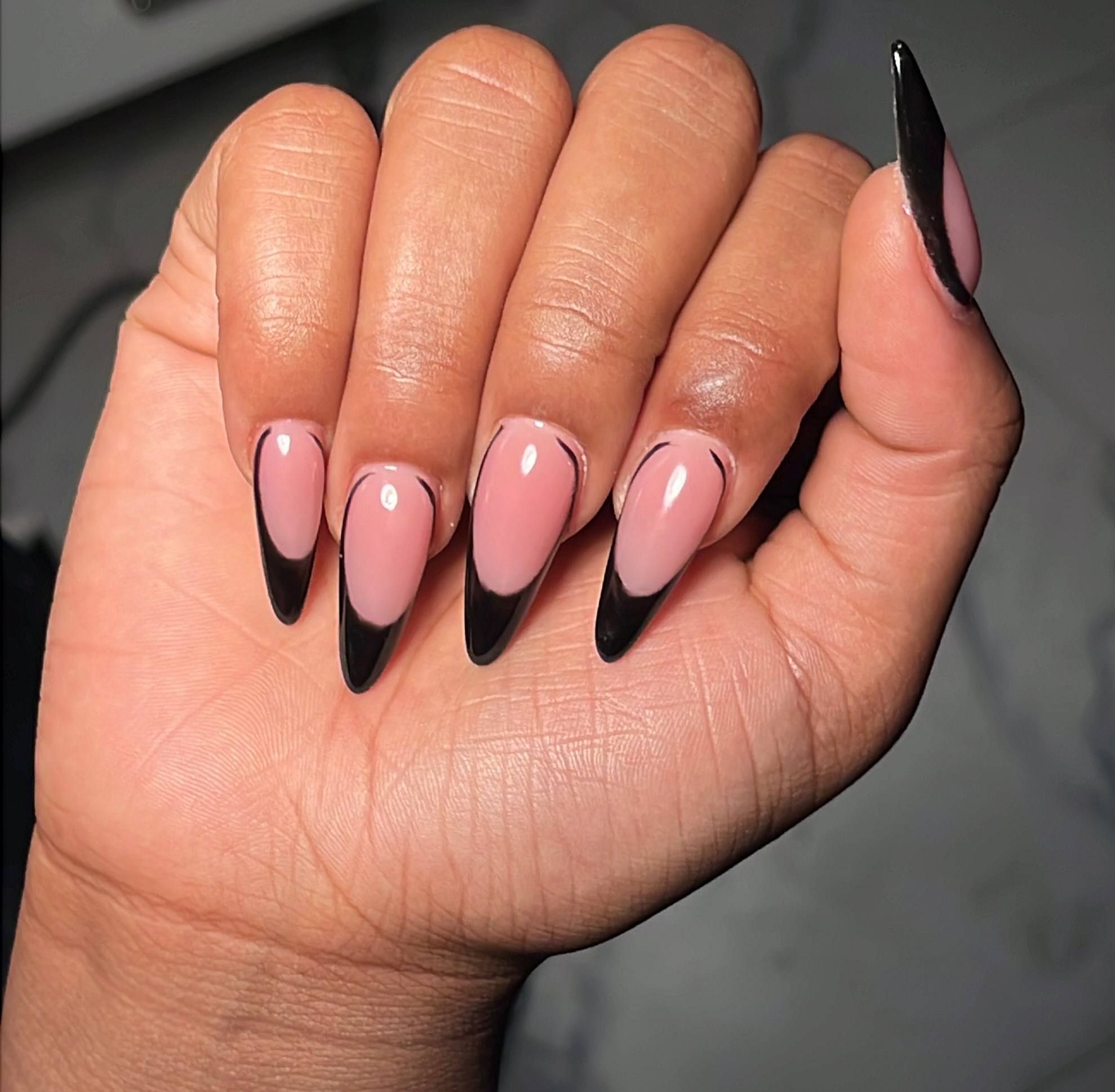 Nail art by Zoba Beauty β soft pink and white French manicure and pedicure close-up